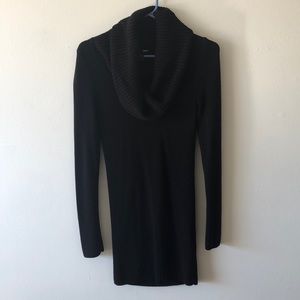 Black cowl neck sweater dress
